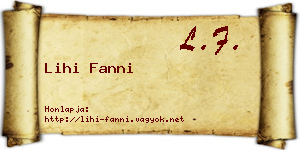 Lihi Fanni névjegykártya